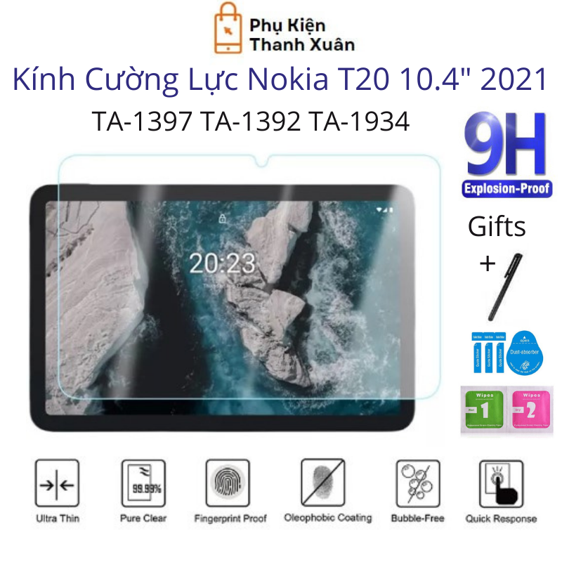 Kính cường lực dành cho Nokia T20 2021 10.4" - Độ cứng 9H, dày 0.3 mm