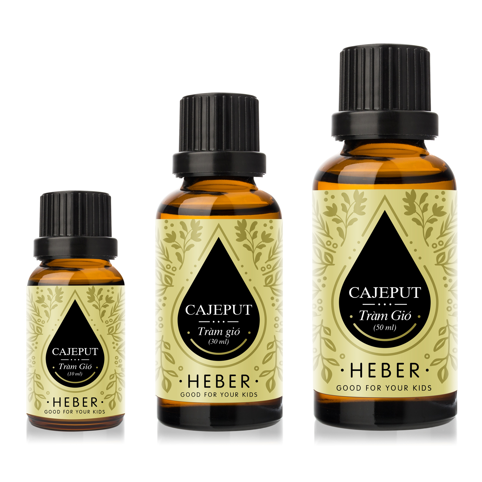 Tinh Dầu Tràm Gió Cajeput Essential Oil Heber | 100% Thiên Nhiên Nguyên Chất Cao Cấp | Nhập Khẩu Từ Ấn Độ | Kiểm Nghiệm Quatest 3 | Xông Thơm Phòng | Hương Dịu Nhẹ