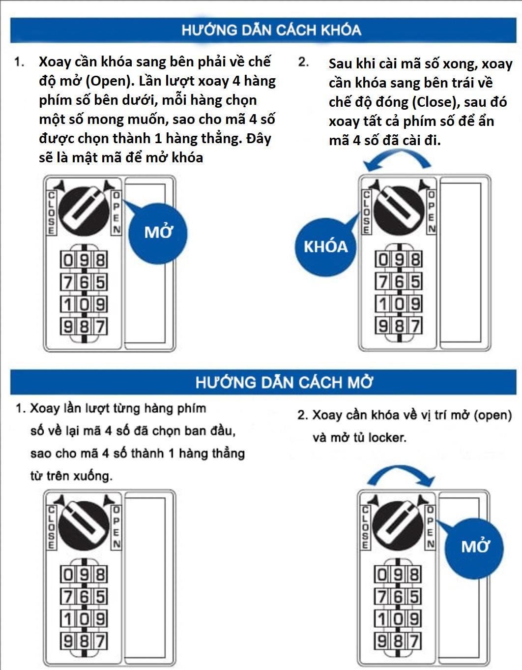 Khoá số 3S công nghệ Singapore dành cho tủ locker