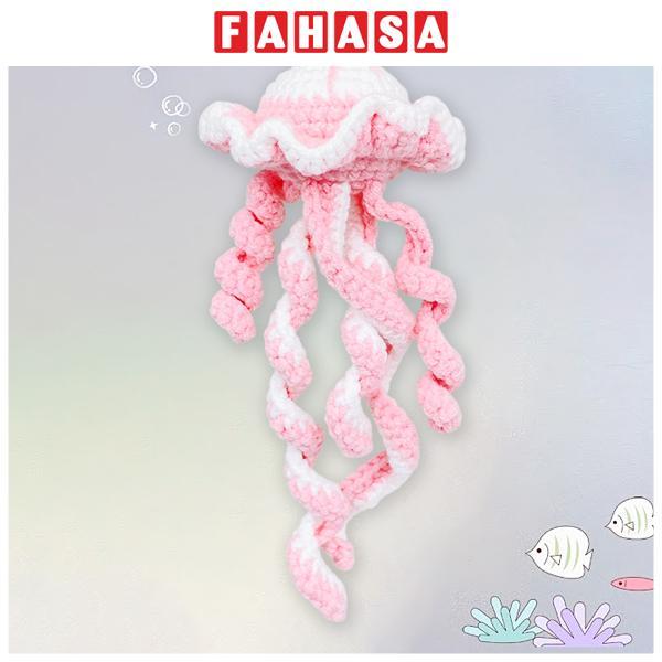 Móc Khoá Len Hình Sứa - Màu Hồng Nhạt