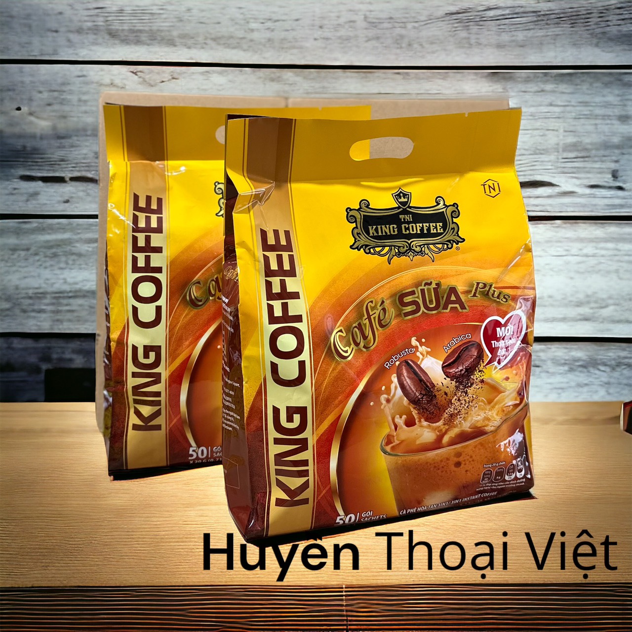 Hình ảnh Cà Phê Sữa Hòa Tan 3IN1 KING COFFEE - Túi 50 gói x 24g