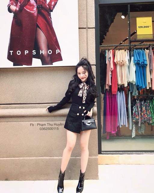 Chân váy dạ cúc