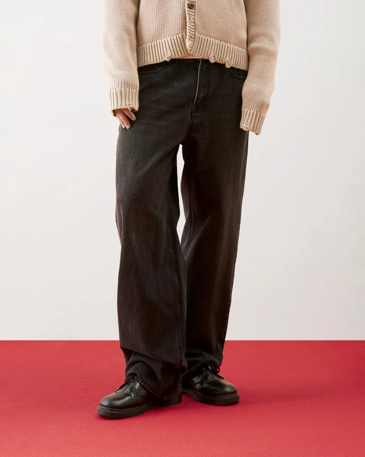 Quần Denim Nam Dark Grey Ống Đứng Form Straight - ROUTINE 10F25DPA035