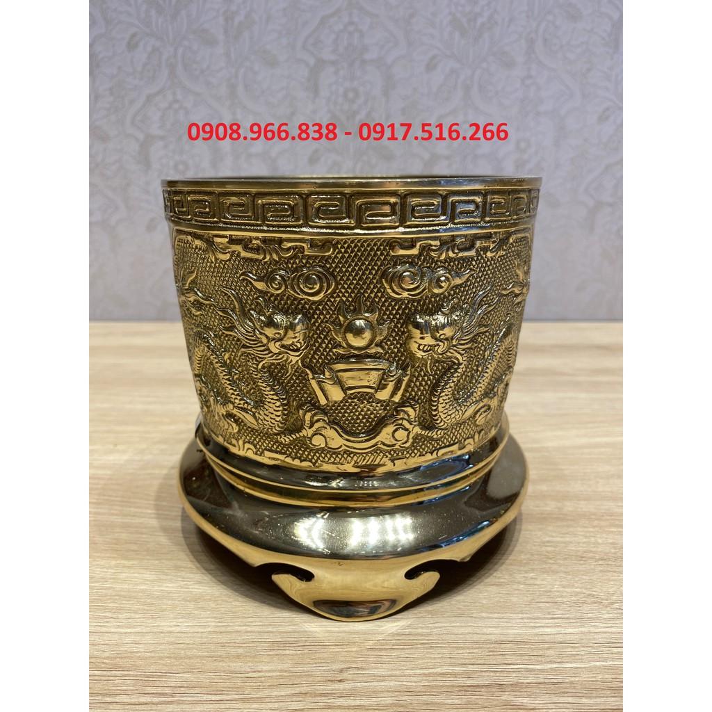 Bát hương thờ cúng bằng đồng hun 16CM ĐÚC THỦ CÔNG BẰNG ĐỒNG VÀNG
