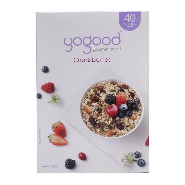 Ngũ Cốc Nguyên Hạt Phúc Bồn Tử & Quả Mọng Yogood - Muesli Cran&Berries Hộp 370g