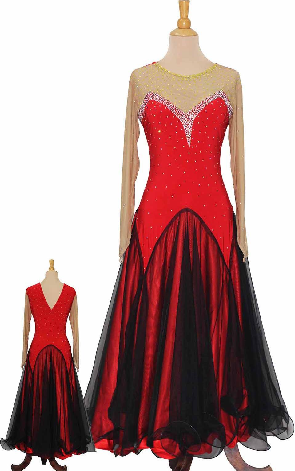 Váy khiêu vũ pha đỏ đen quyến rũ, sd20-19
