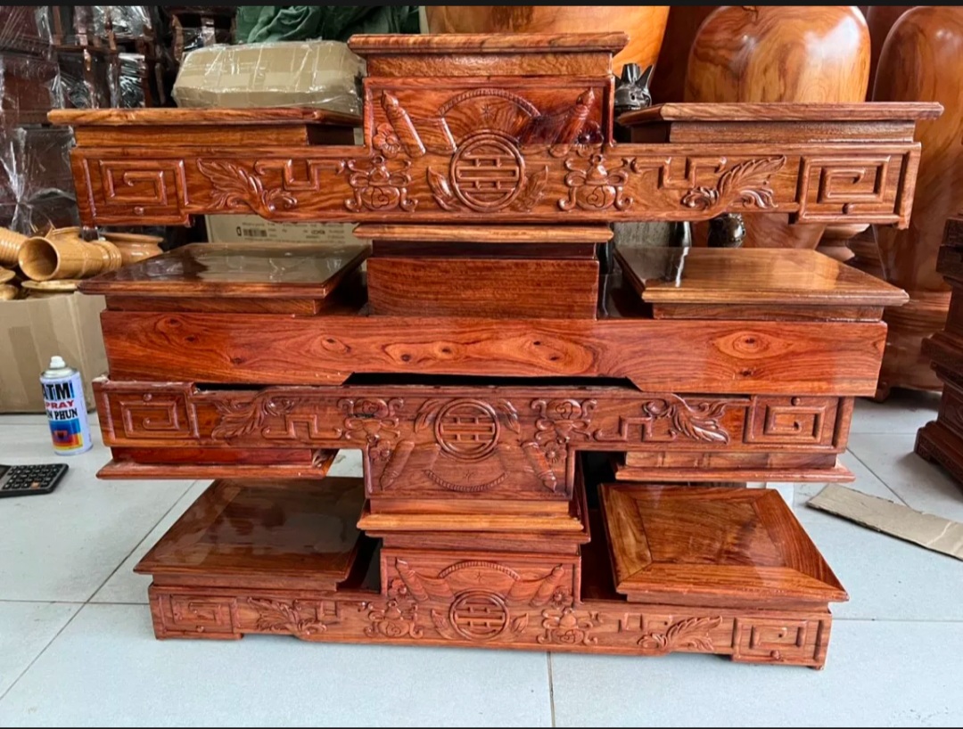 Tam Sơn -Tam cấp Gỗ Hương mặt 20cm dài 63 cm