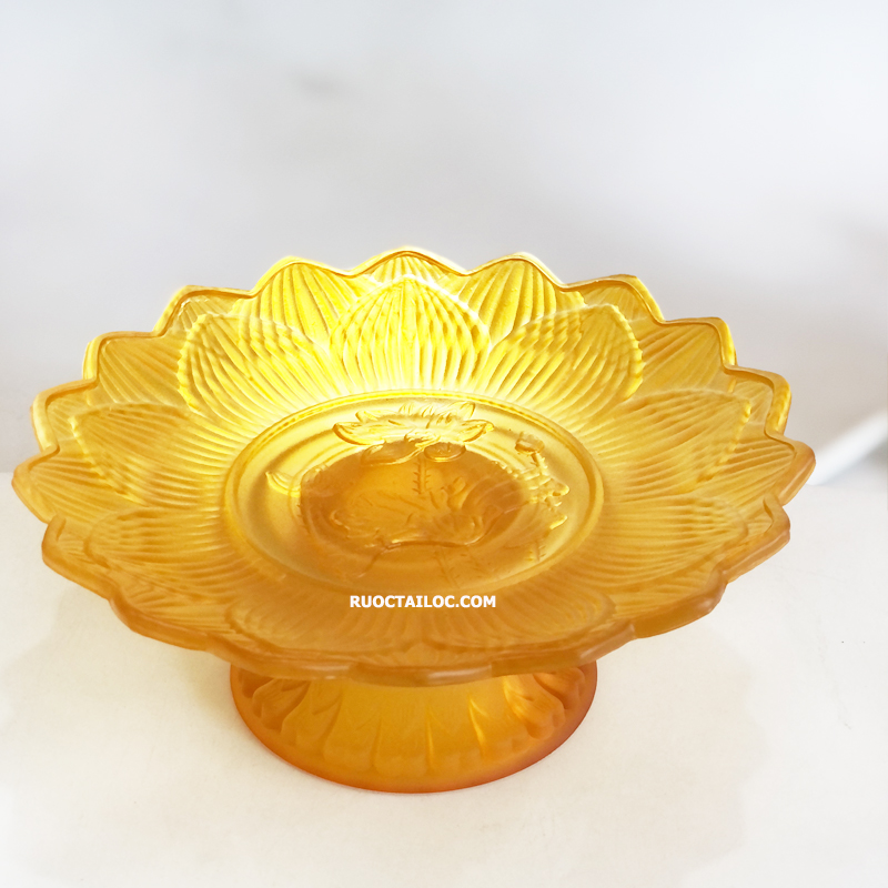 Dĩa trái cây thờ cúng lưu ly nhiều cỡ 7-8-9inch cho bàn thờ phật, ông địa và gia tiên