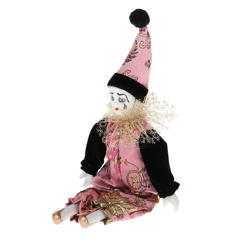 9 Inch Porcelain Dolls Italian Eros Triangel Dolls Model Sad Clown For Dollhouse Decoration Pink