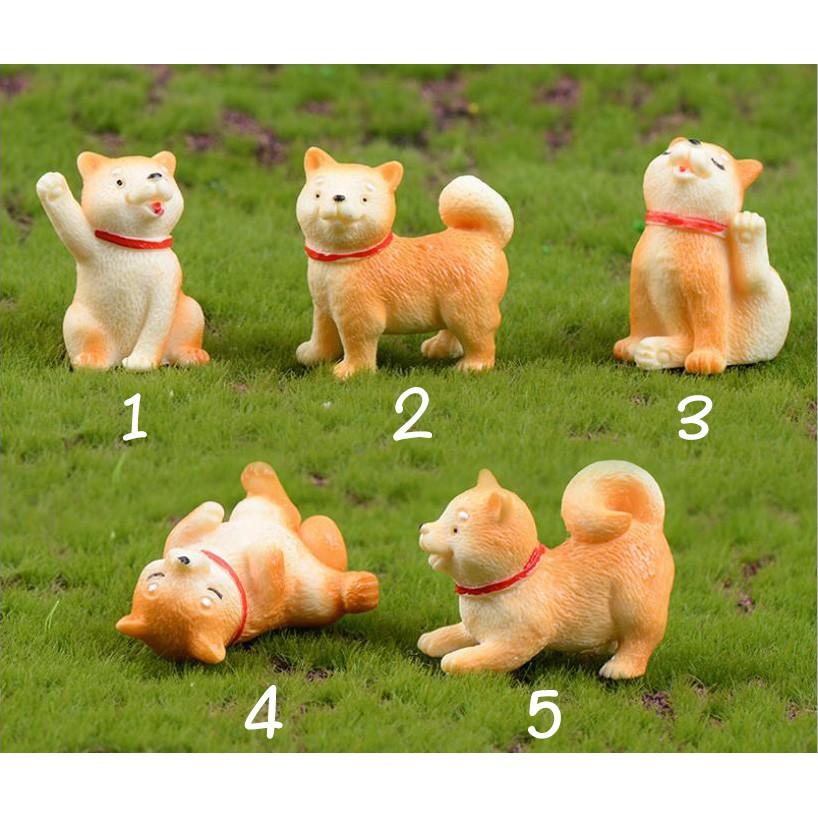 Tiểu Cảnh - Chú chó Shiba vàng làm tiểu cảnh/ charm slime /terrarium/ mô hình trang trí