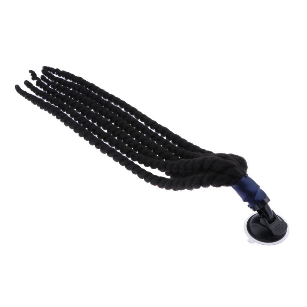 Hand-made Helmet Braids / Ponytail Motorcycle/Bicycle Helmet Wig Hair Black