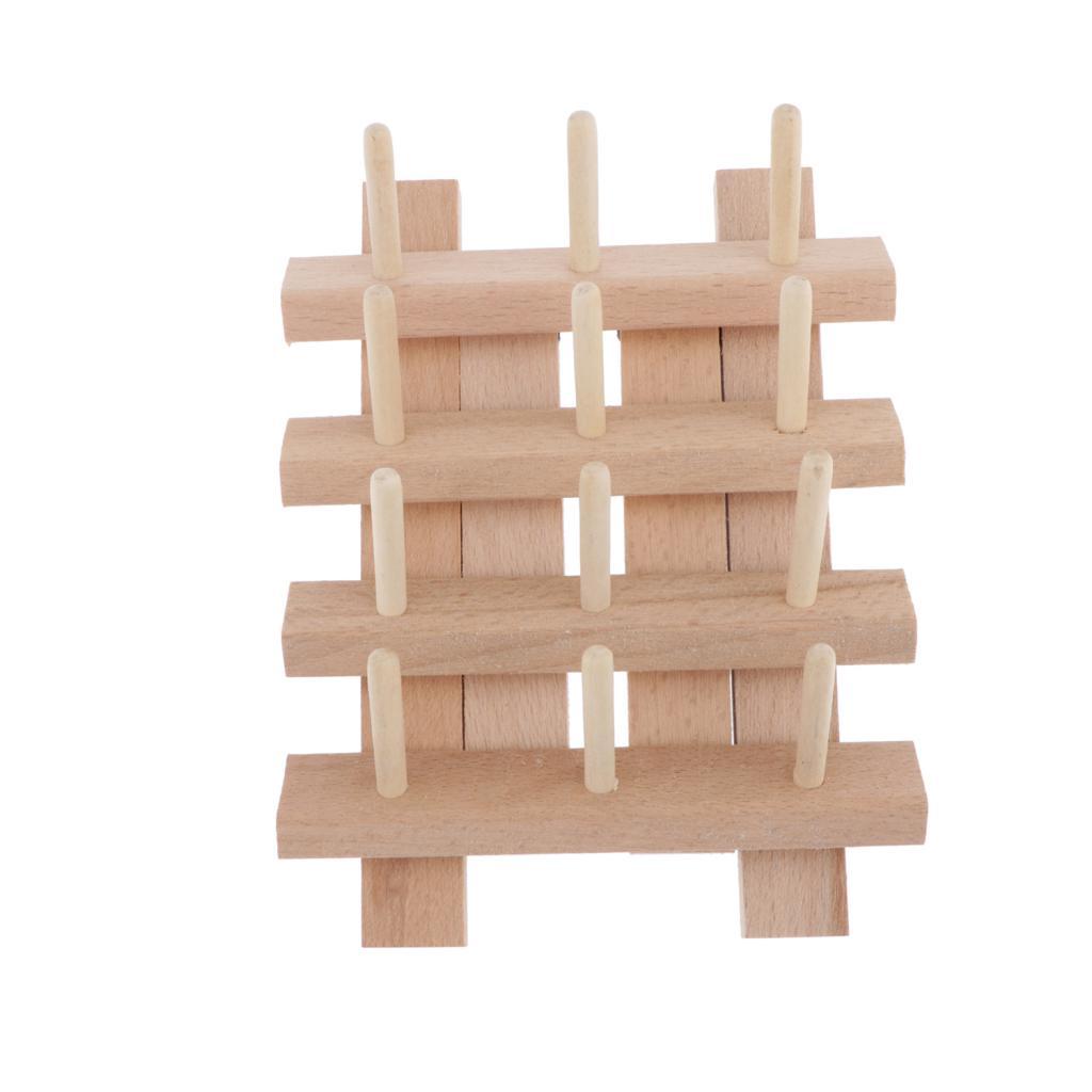 Gỗ May & Chỉ Thêu Giá 12-Ống Cuộn Lưu Trữ Giá Đỡ Có Thể Gập Lại