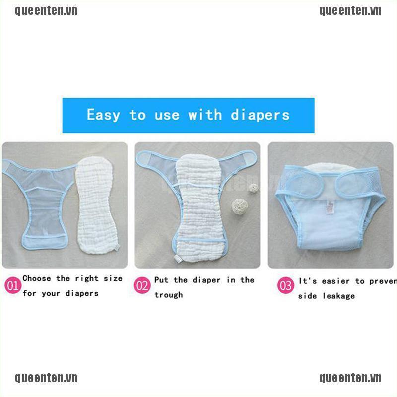 12 Layers Reusable Baby Newborn Nappies Cotton Gauze Diaper Inserts Cloth Cover QUVN