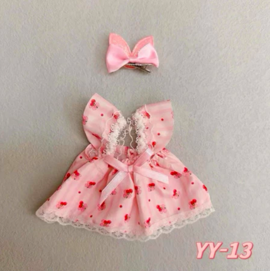Labubu quần áo - Váy Nơ Xinh Cho Búp Bê LBB V1, Phụ Kiện Cho Búp Bê