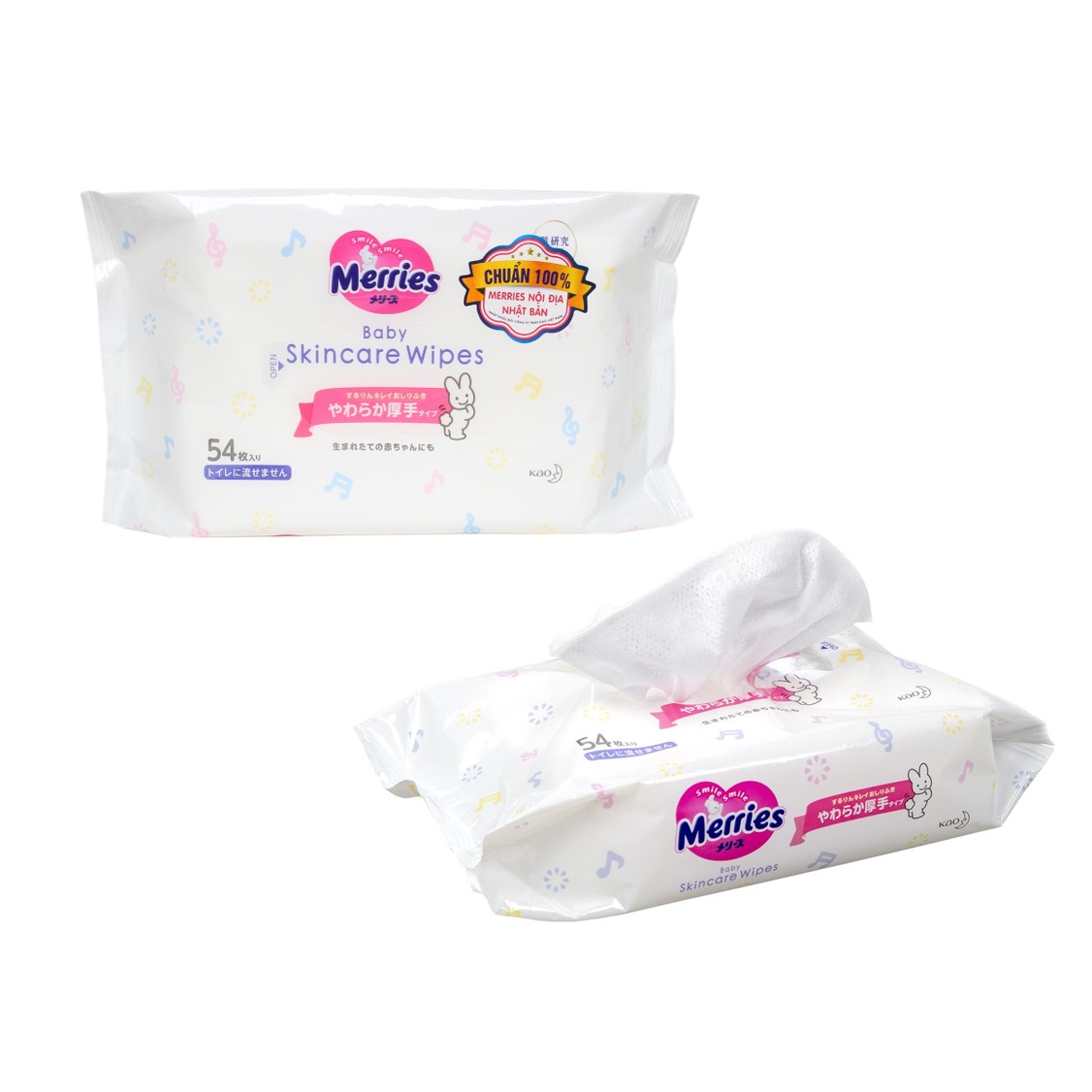 Khăn Giấy Ướt Merries Baby Skincare Wipes (54 miếng)