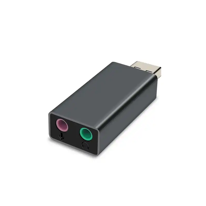 USB 2.0 Sound Adapter Cho Máy Tính LapTop Hàng Chính Hãng Veggieg V-K102 Hỗ Trợ Mic Và Tai Nghe