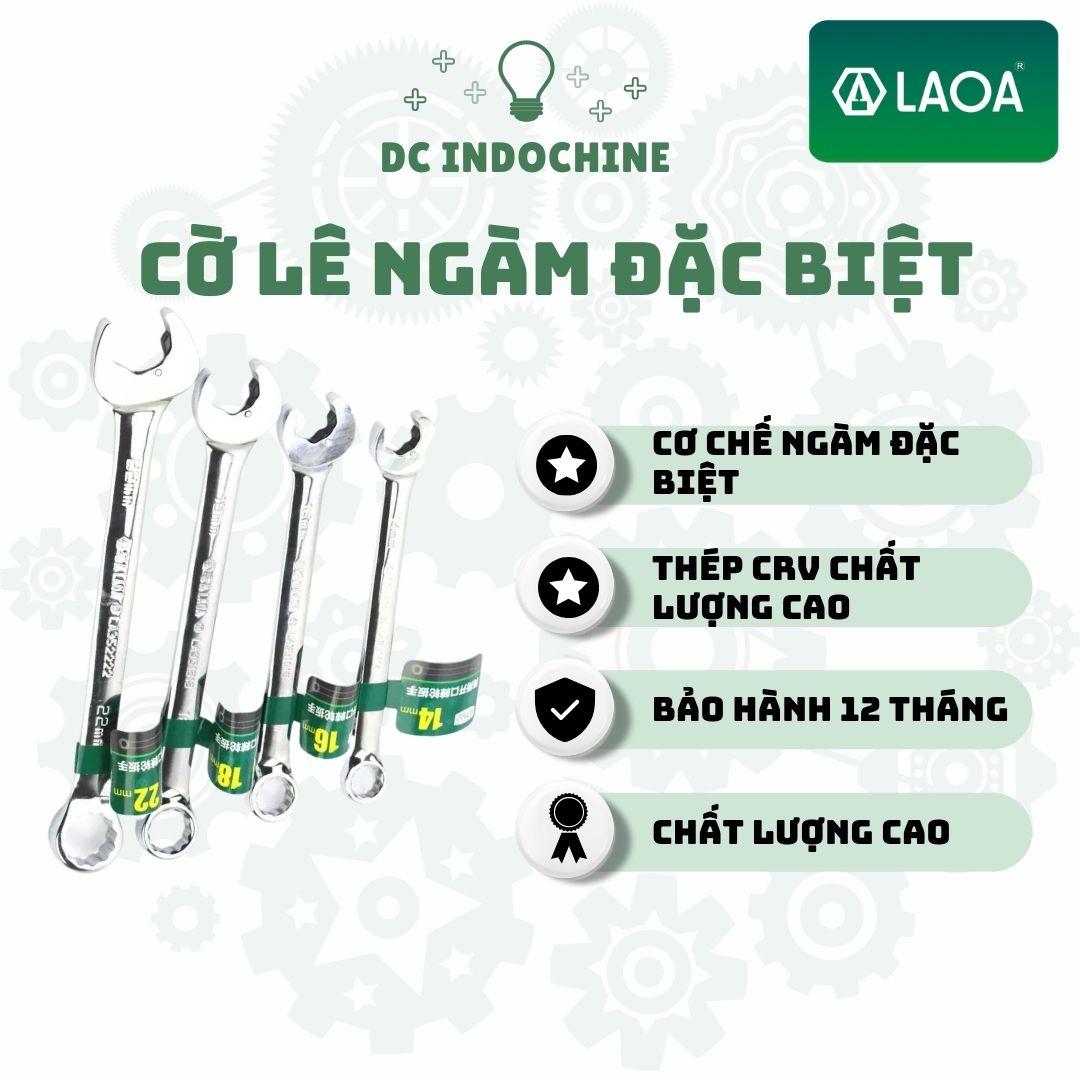 Cờ lê vòng miệng ratchet LAOA, thép Cr-V chất lượng cao, hàng chính hãng