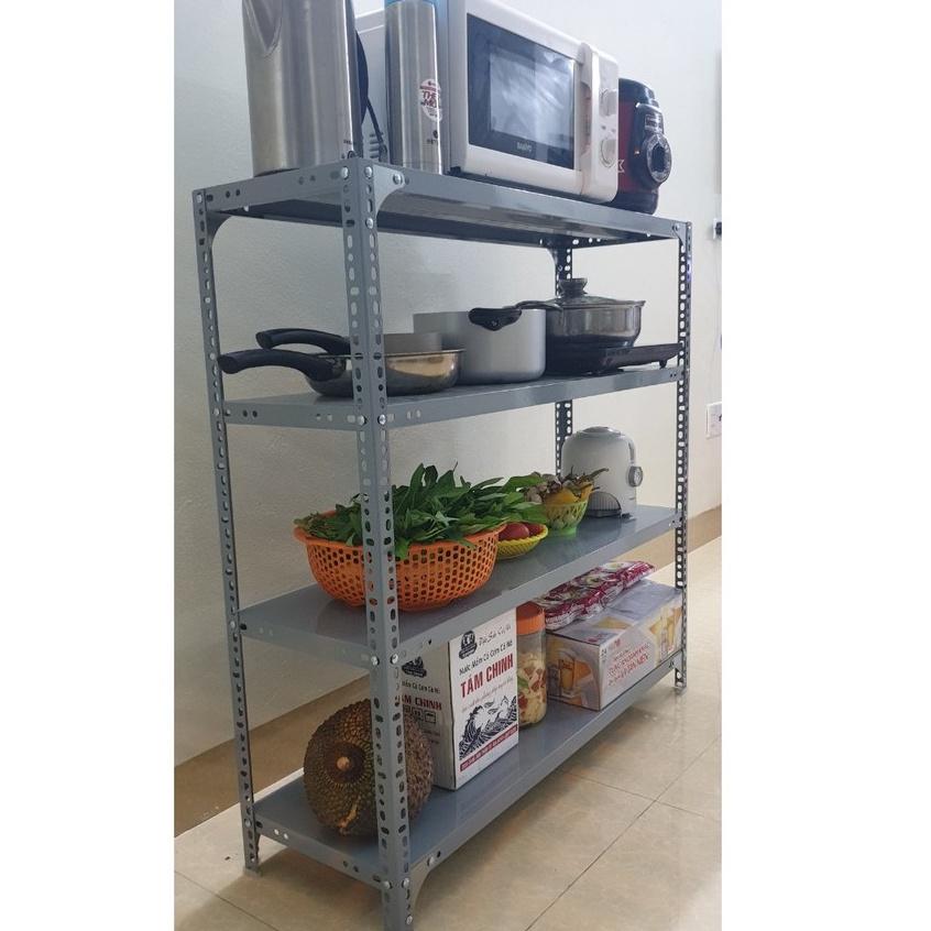 Kệ sắt v lỗ 4 tầng ,Rộng 40cm x Dài 100cm x Cao 120cm ,kệ sắt lắp ghép đa năng