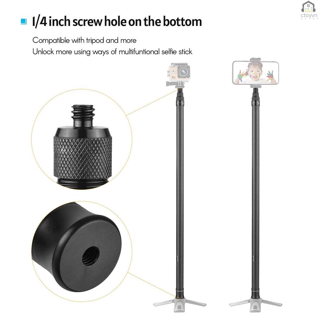 Gậy tự sướng mở rộng 3m/ 9.8ft bằng sợi carbon với ốc vít 1/4 inch thay thế cho Insta 360 One X/ One X2/ One R Panoramic