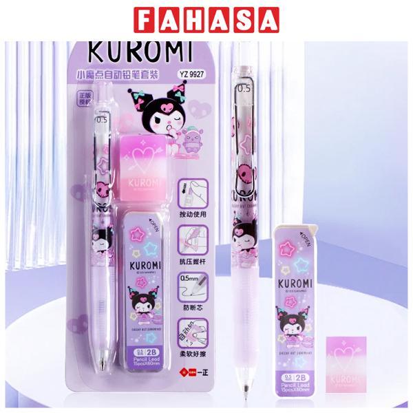 Bộ Bút Chì Bấm Kuromi 0.5 mm Kèm Hộp Ngòi Và Gôm Tẩy - iiGEN IG5792
