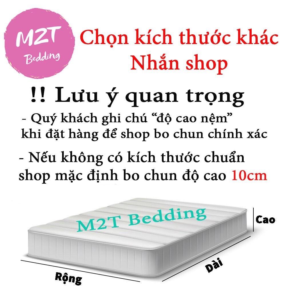 Bộ chăn ga Cotton Poly M2T bedding chăn ga Hàn Quốc kẻ vàng mẫu mới đủ size miễn phí bo chun