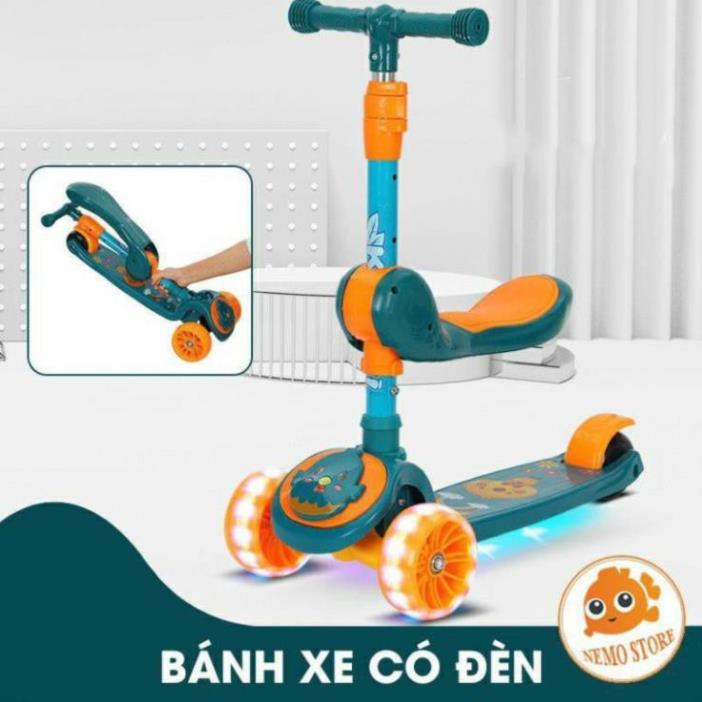 xe trượt Scooter có đèn, nhạc loại dày dặn dành cho bé 3-7 tuổi