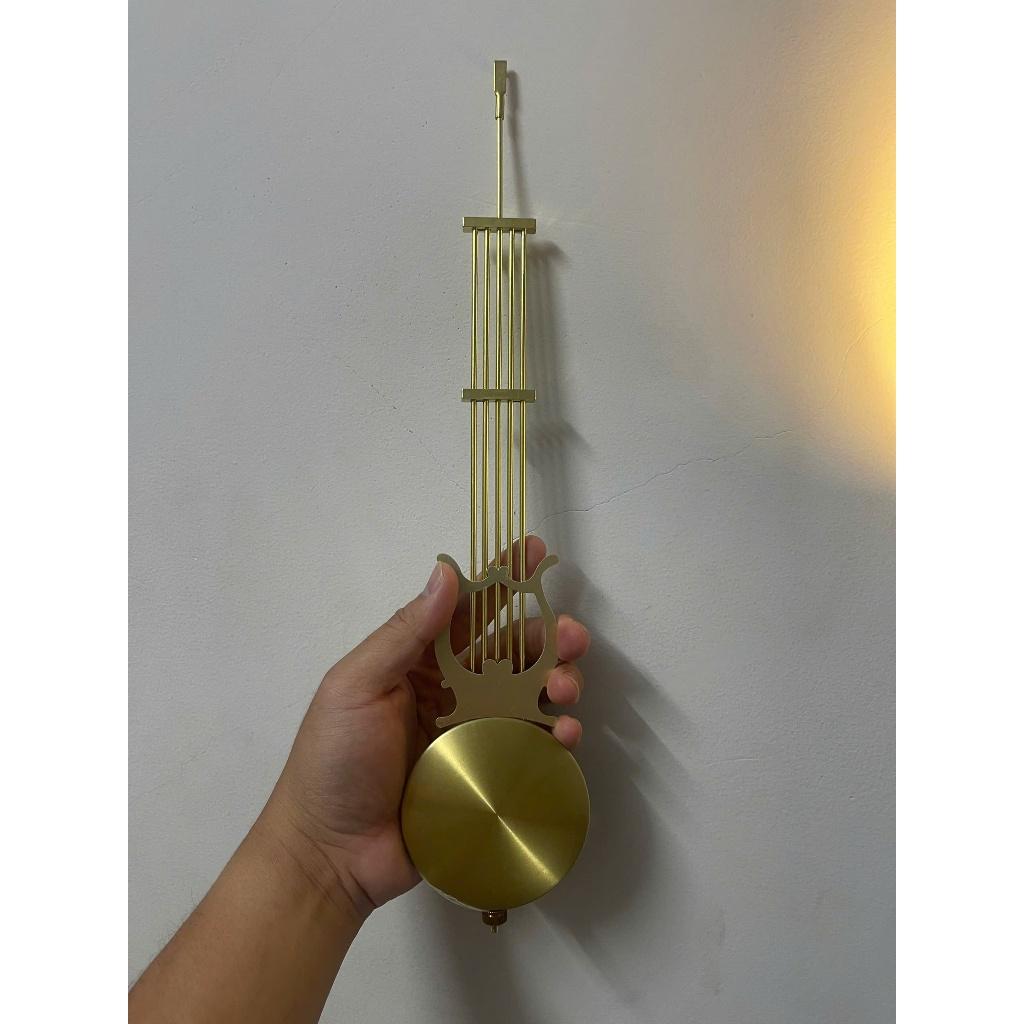 Phụ kiện lắc đồng hồ treo tường cao cấp – Cây lắc hợp kim mạ vàng bóng, dùng cho đồng hồ gỗ lũa, đồng hồ cổ