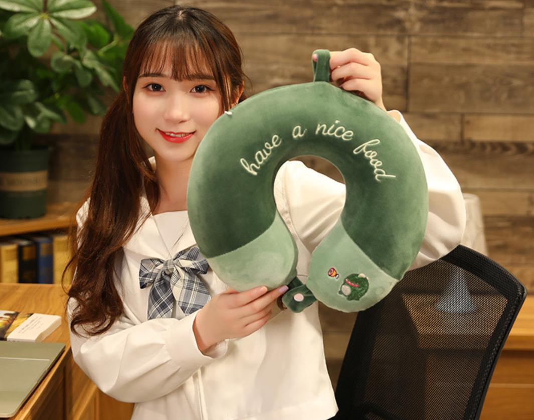 Gối Massage Vòng Cổ Chữ U Đa Năng Gối Ngủ Văn Phòng Gối Đi Du Lịch Gối cổ chữ U cao su non trơn đi phượt dã ngoại
