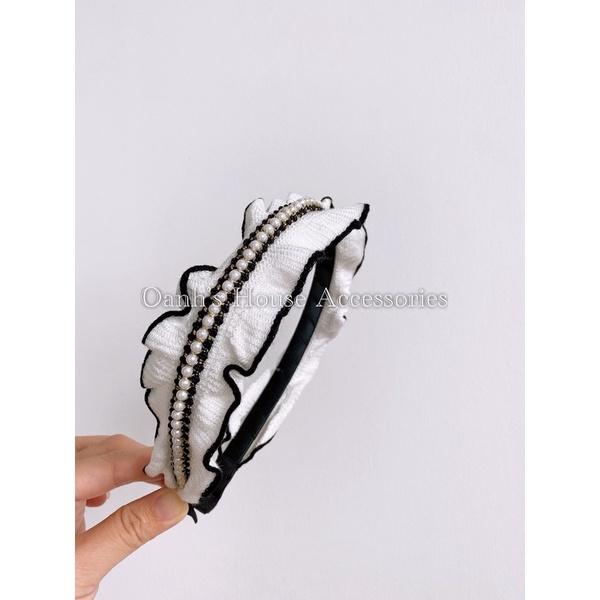 Bờm nhún viền bèo đính ngọc