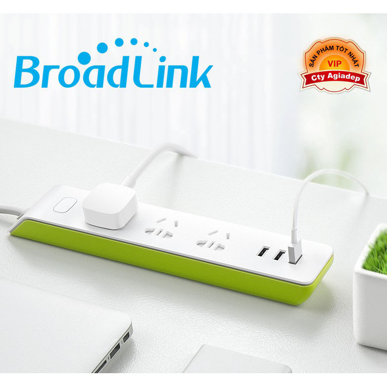 Phích điện thông minh điều khiển bật tắt từ xa qua internet Loại 3 ổ 3 USB Broadlink MP2