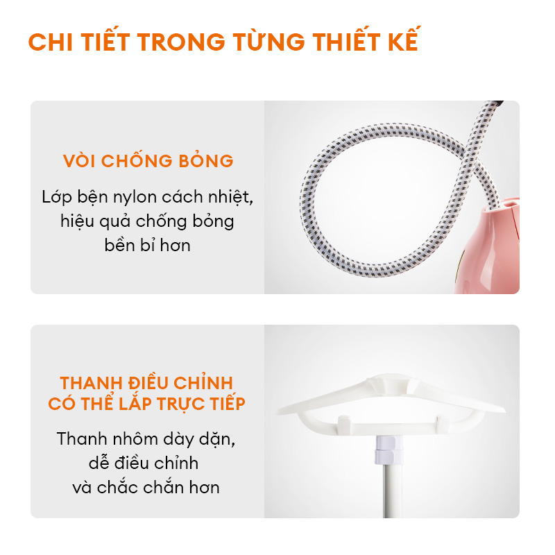 Bàn ủi hơi nước dạng đứng Gaabor GS2000M-PK01A dung tích 1.8L công suất 2000W tạo hơi nước nhanh 30s - Hàng chính hãng