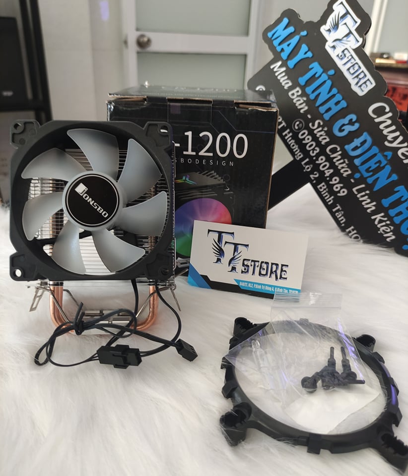 Quạt Tản Nhiệt Fan CPU Jonsbo CR1200 (Đen) Led RGB.- hàng chính hãng