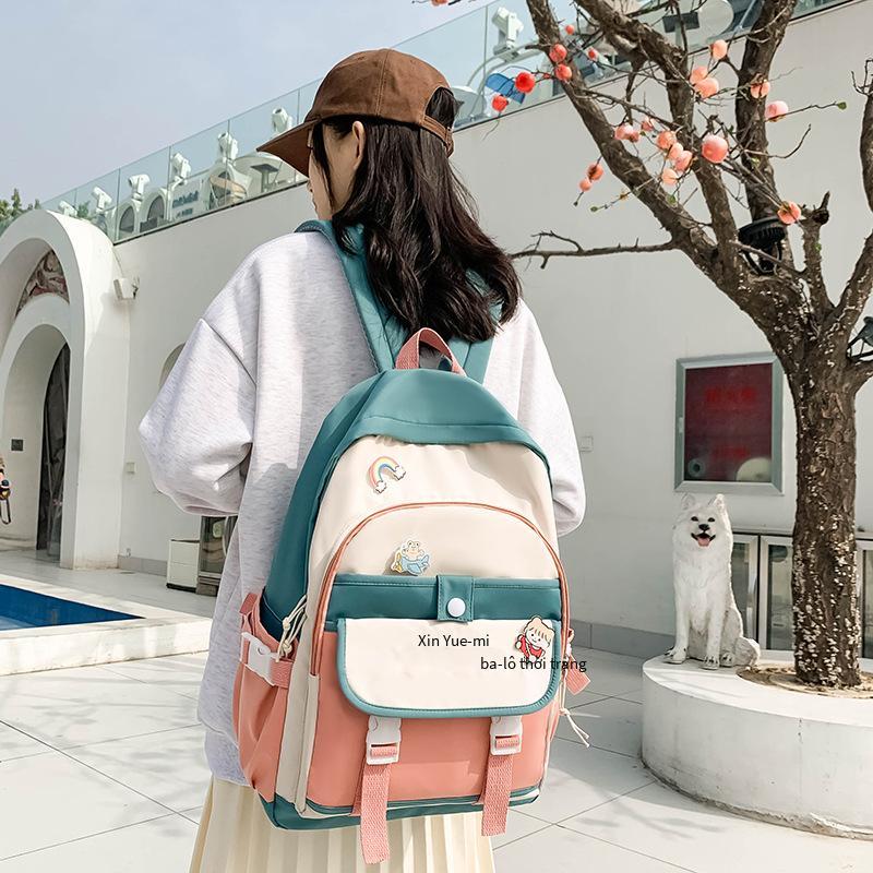 Ba lô giá thấp nhất ba lô nữ phiên bản mới của Hàn Quốc cặp học sinh đường phố hợp thời trang Ba lô phong cách Hồng Kông