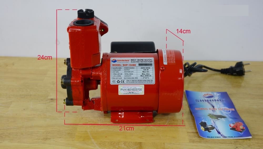MÁY BƠM CHÂN KHÔNG HÚT NƯỚC ĐẨY CAO SHINING SHP-150BE - HÀNG CHÍNH HÃNG
