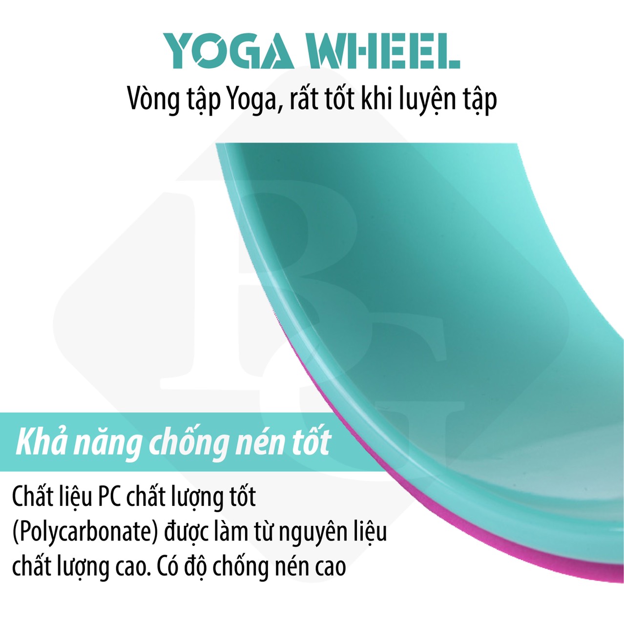 BG Vòng Tập Yoga BLUE PINK, Vòng Yoga Pilates Nhựa ABS 33cm Tập Lưng Cao Cấp Chính Hãng Yoga Wheel
