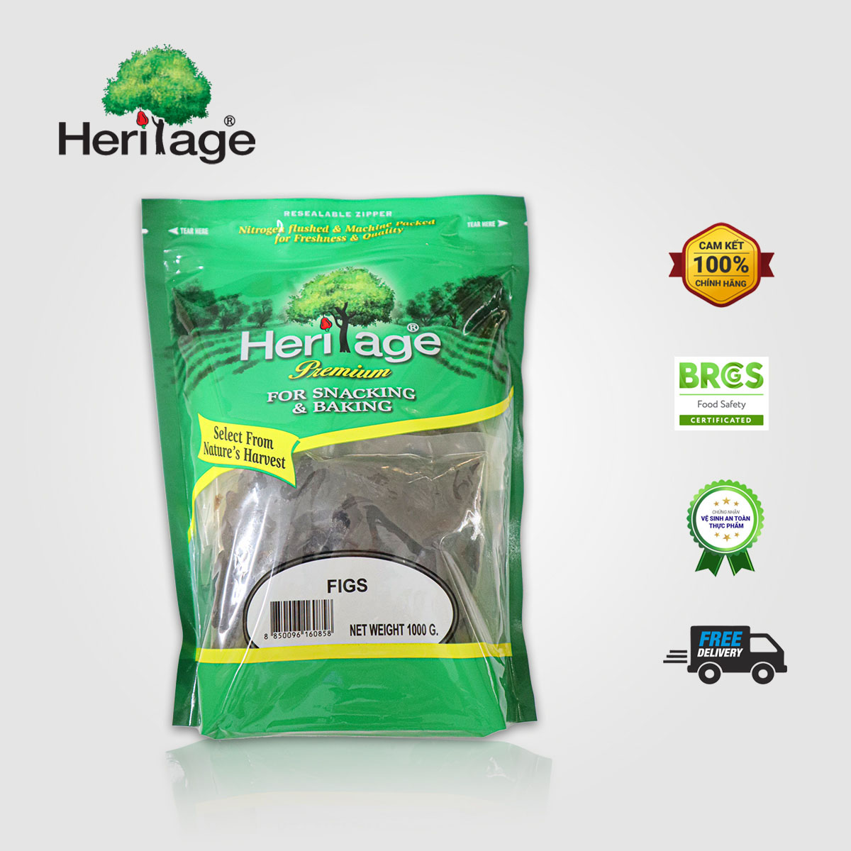 Quả Sung Mỹ Sấy Khô Heritage 1kg thực phẩm  ăn kiêng , giàu chất xơ, hỗ trợ tiêu hóa  - FIG