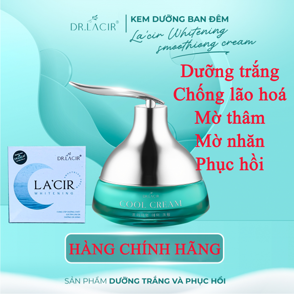 Kem Đêm Dr Lacir - Kem Dưỡng Trắng Da Ban Đêm Lacir Whitening Smoothing Cream 35gr (Chính Hãng Dr.Lacir)