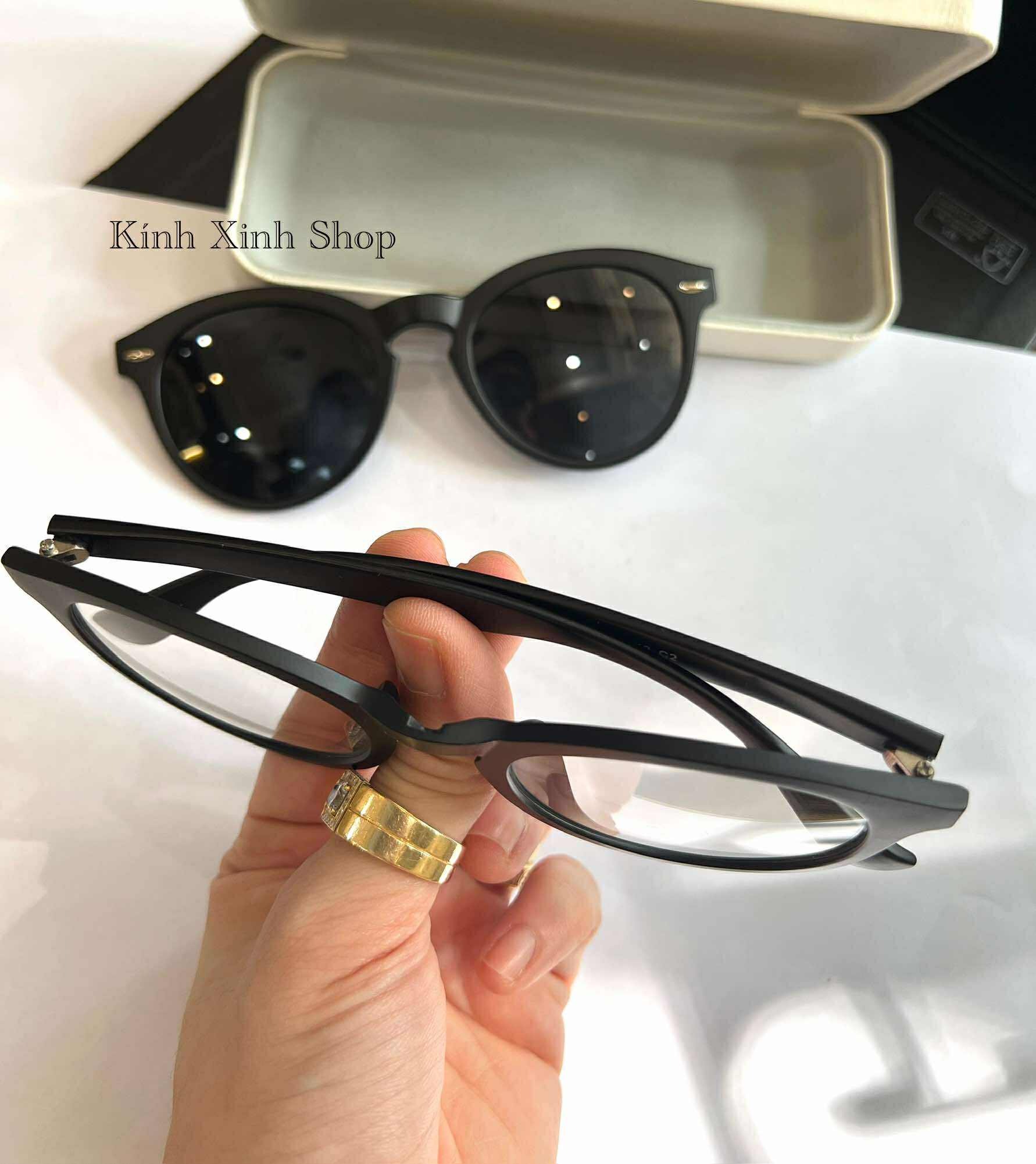 Kính Râm Cận Nam Nữ, Kính Mát, Gọng Kính Cận Dáng Mắt Tròn Clip On 2in1 Gọng Nhựa Ultem