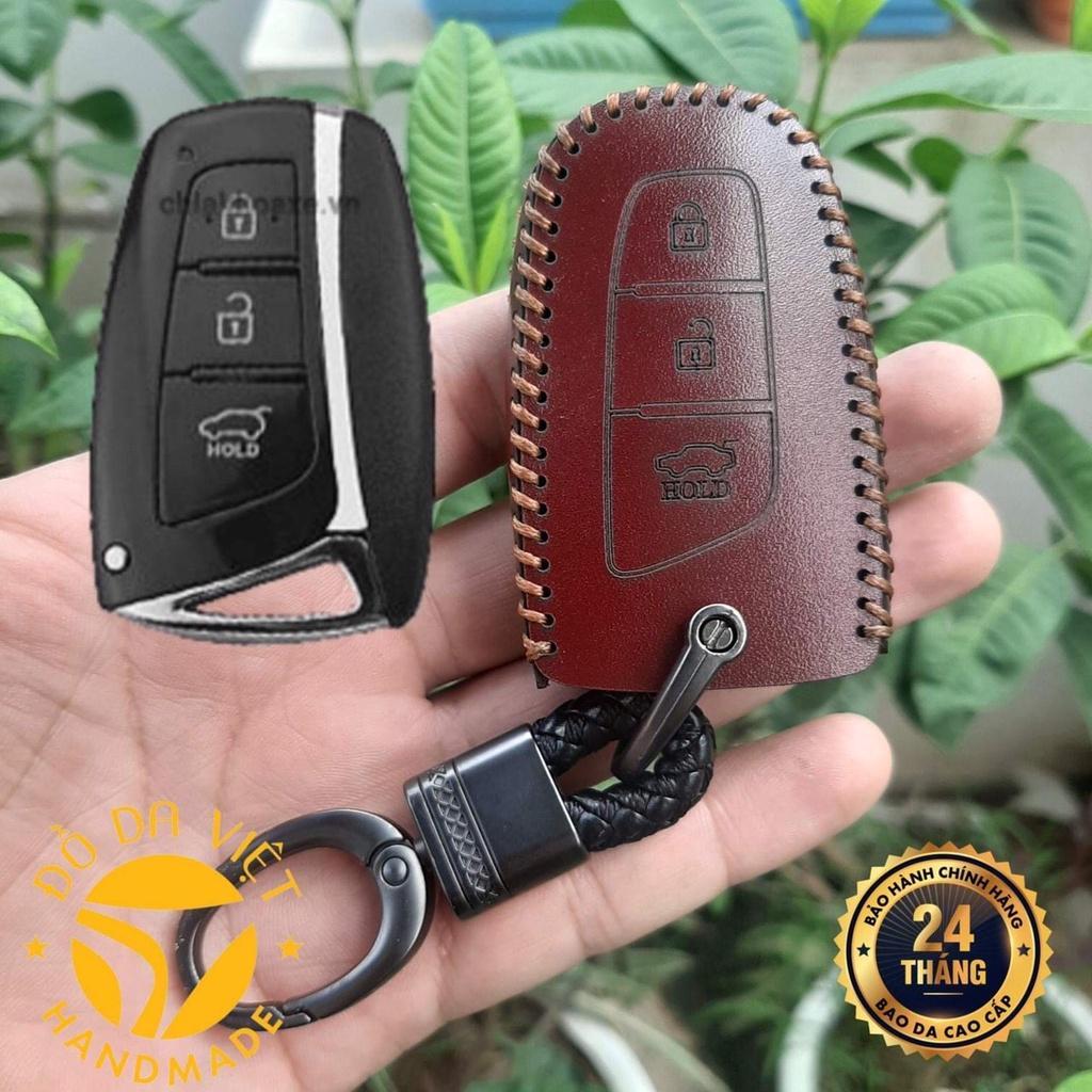 Bao Da Chìa Khóa Hyundai Santafe 2013-2018; Da bò thật
