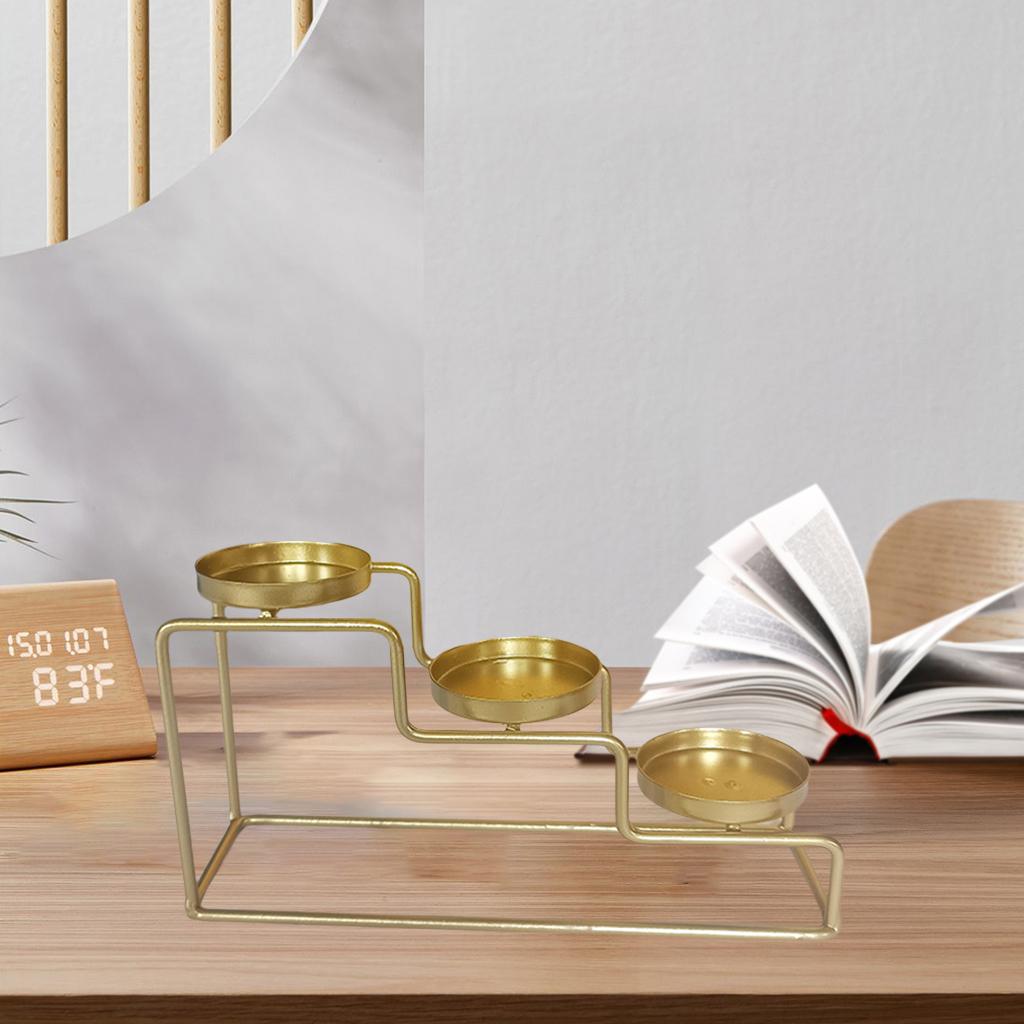 Metal Candlestick Candle Holder Home Table Dinner Ladder Candle Stick Stand