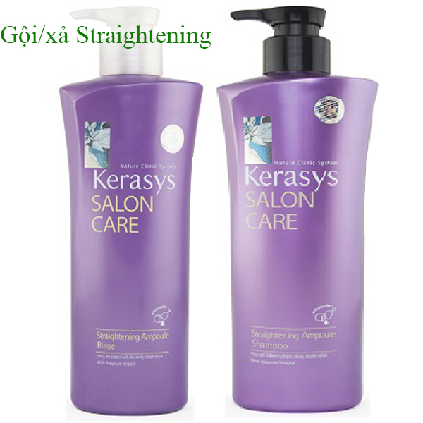 Dầu xả mềm mượt Kerasys Salo Care Straightening Hàn Quốc 600ml - Dành cho tóc thẳng tặng kèm móc khoá