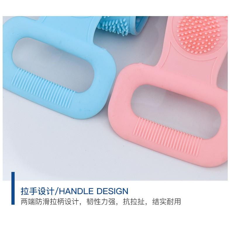 Dây Đai Chà cọ Lưng 2 Mặt Đa Năng bằng silicon kỳ cọ massage tẩy da chết khi tắm, giảm mụn lưng TT&GD