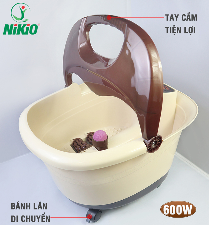 Bồn ngâm chân massage Nikio NK-192 - Hỗ trợ cải thiện giấc ngủ, giảm stress, tự đun nóng và giữ ấm nước, trục xoay mát xa tự động