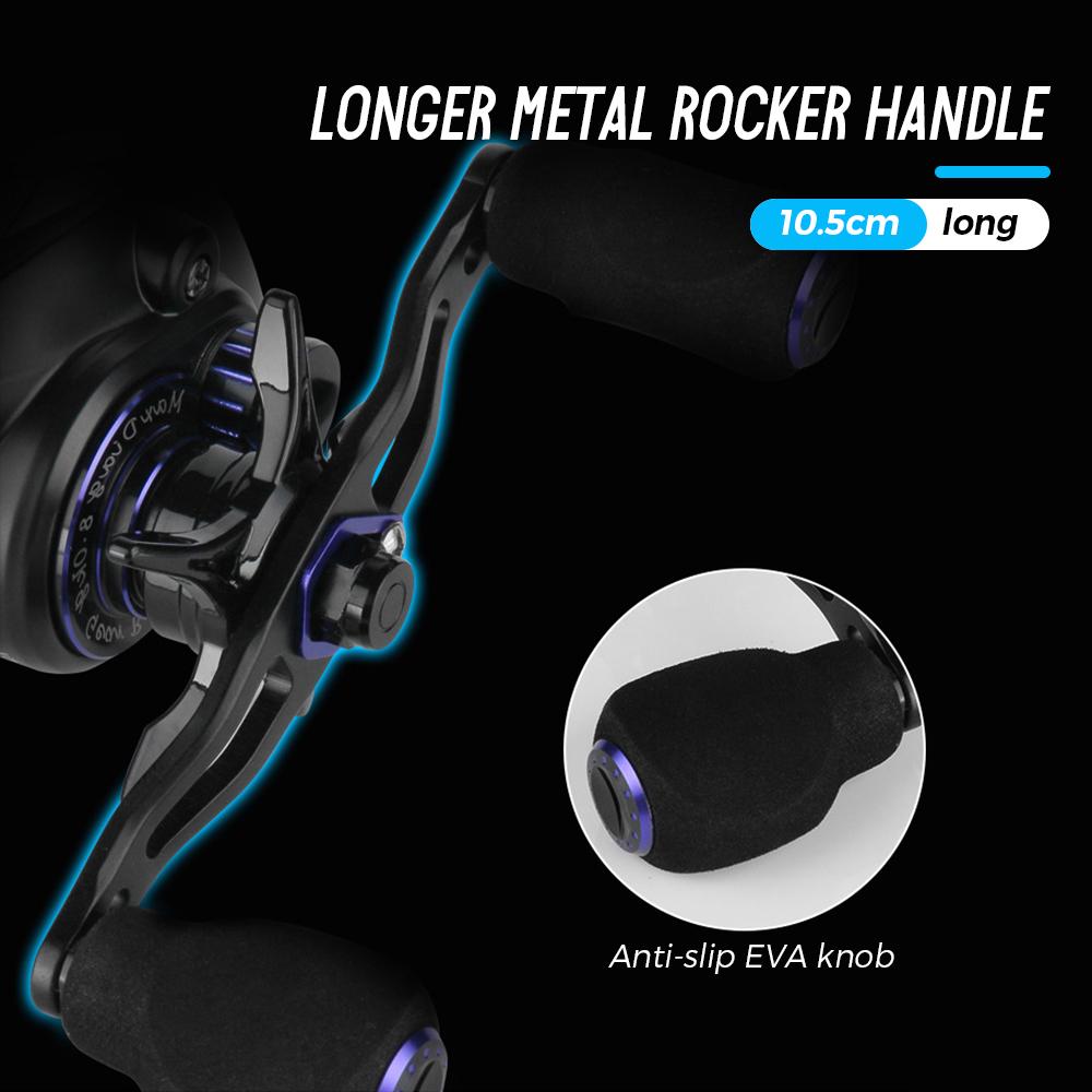 Carbon Fiber Baitcasting Reel 5+1BB Baitcaster Reel Fishing Reel High Speed 6.3: 1 Gear Ratio Magnetic Brake System