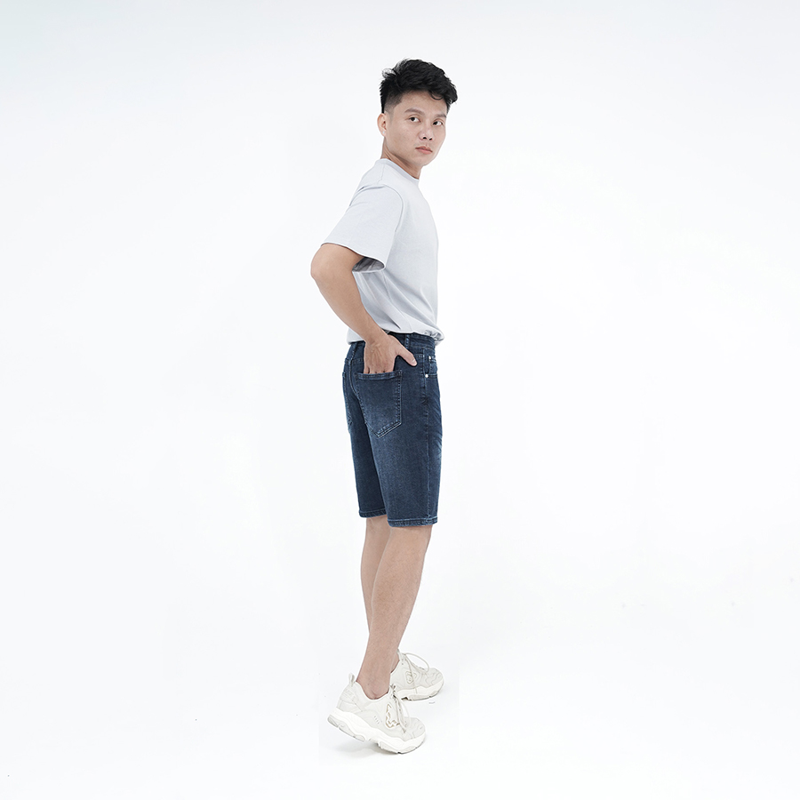 Quần Short Jeans Nam Cao Cấp HUNTER X-RAYS Form  Slimfit Thun Màu Xanh Nam Tính S61