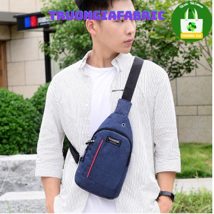 Túi đeo xách Nam thời trang túi đeo ngực túi đeo vai thể thao chống mòn ba lô một mảnh chống nước Màu Xanh Hải Quân