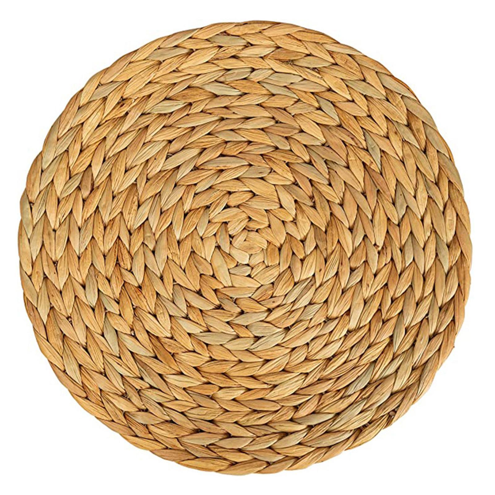 Woven Placemats Heat Resistant Pads Dishes Indoor Coffee Cup Round Table Mat