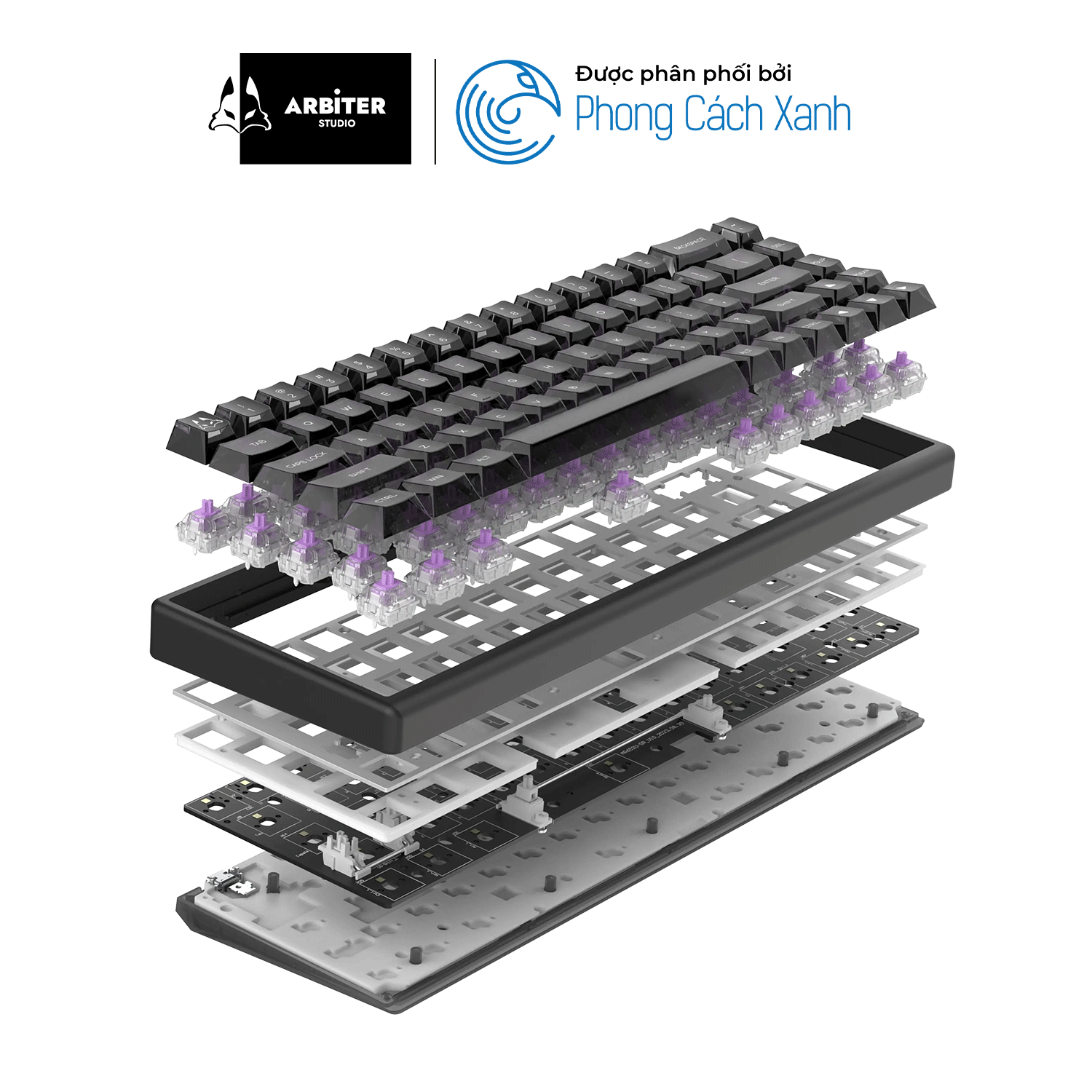 Bàn phím từ HE Arbiter Studio Polar 65 Phantom - Hàng Chính Hãng