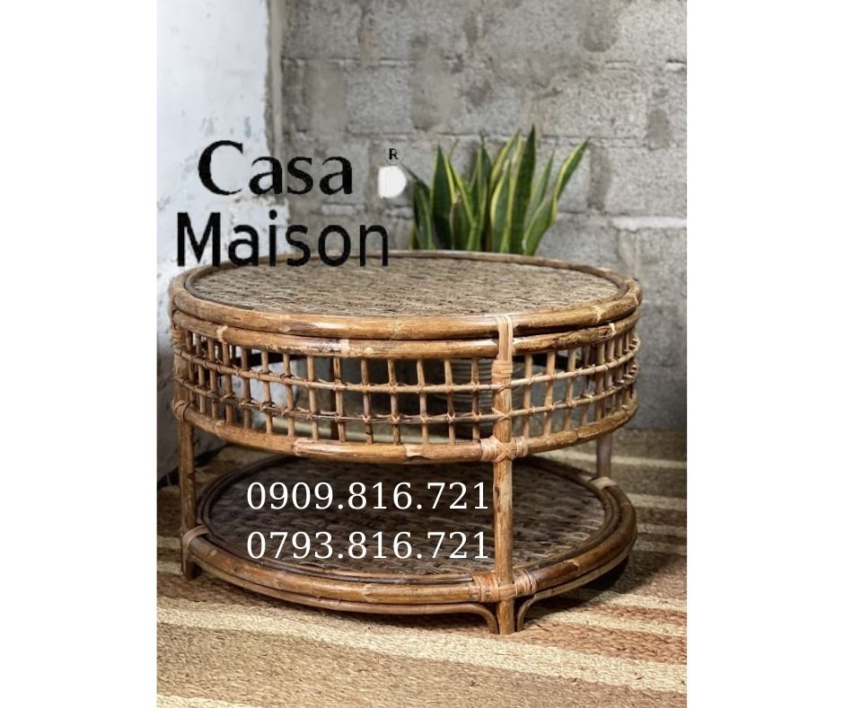 Bàn Mây Tròn Phong Cách Cổ Điển- Rattan Table In Classic Style- TA008