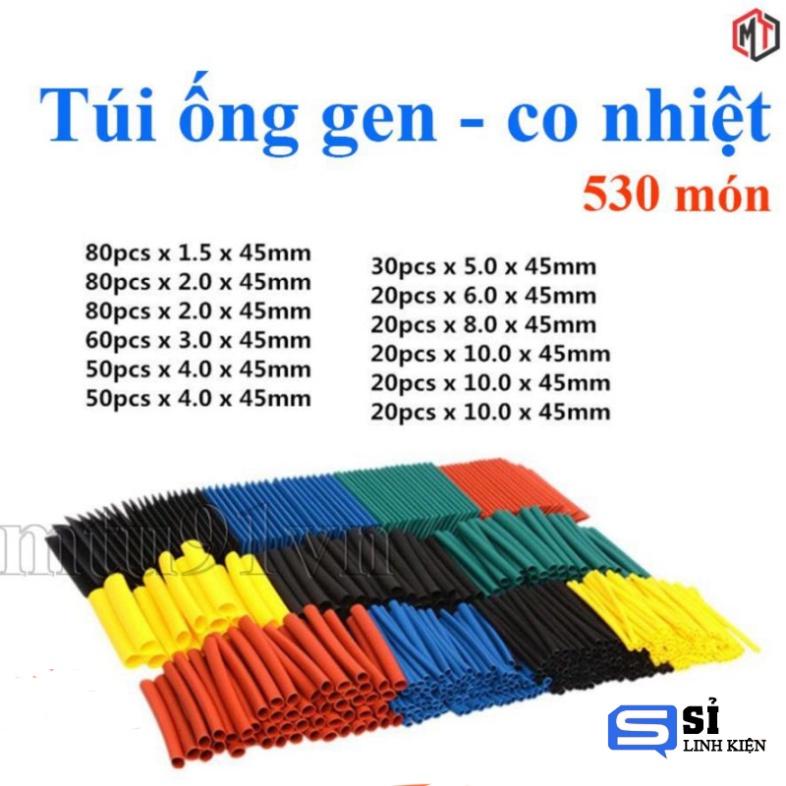 Túi ống gen - dây co nhiệt nhiều màu nhiều, đủ kích cỡ 127 328 530 cái